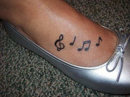 Music Tattoo On Foot