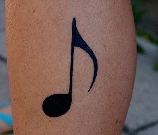 Bold Black Music Tattoo