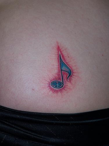 Music Tattoo On Waist