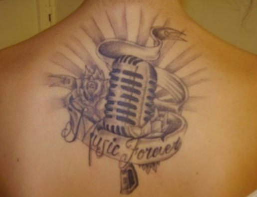 Music Forever Tattoo On Back