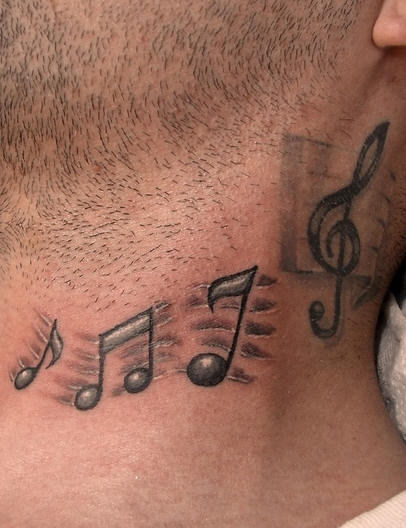 Music Tattoo On Neck