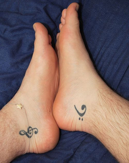 Music Tattoo On Ankles