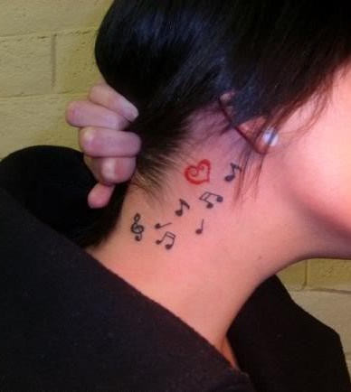 Music Tattoo On Neck