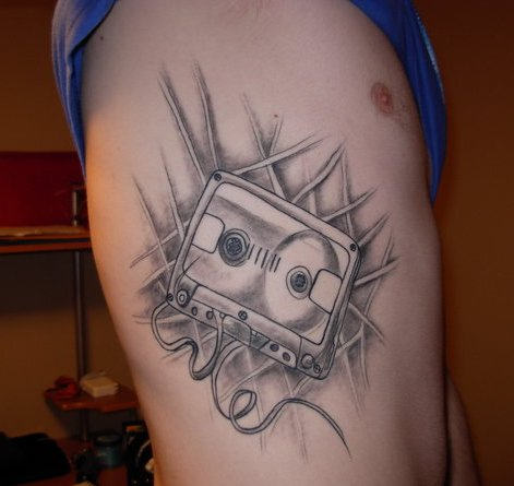 Cassette Tattoo On Rib