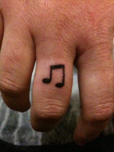 Music Tattoo On Finger