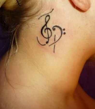 Music Tattoo On Neck