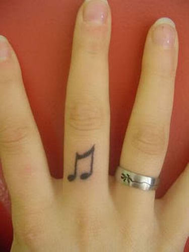 Music Tattoo On Finger