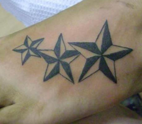 Nautical Stars Tattoo On Foot