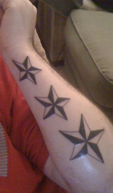 Star black or Outlined Set of 4 Temporary Tattoo - Etsy