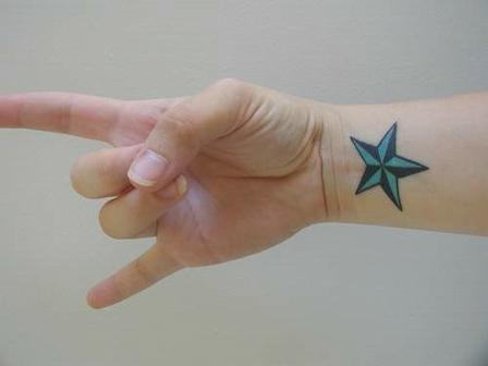 Nautical Star Tattoo On Wrist