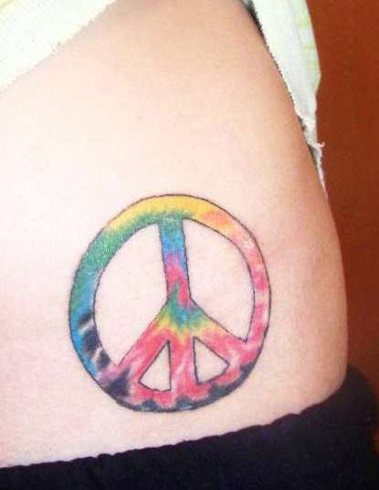 Peace Sign Tattoo On Waist