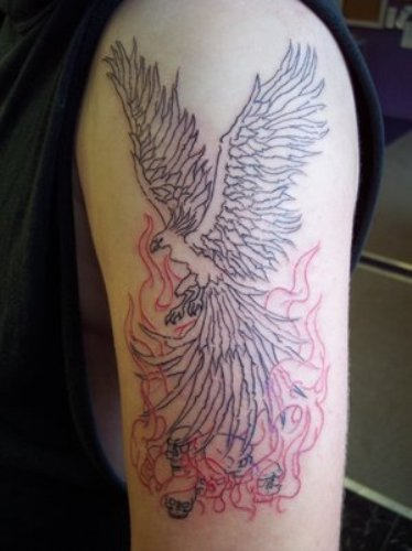 Lovely Phoenix Tattoo On Shoulder