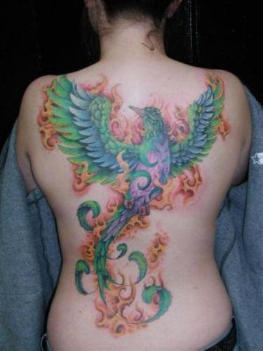 Phoenix Tattoo On Back