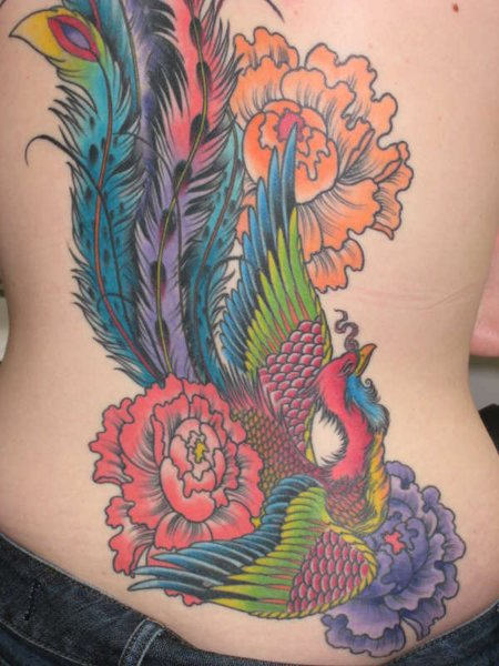 Colorful Phoenix Tattoo Design