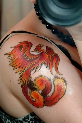 Phoenix Tattoo On Shoulder