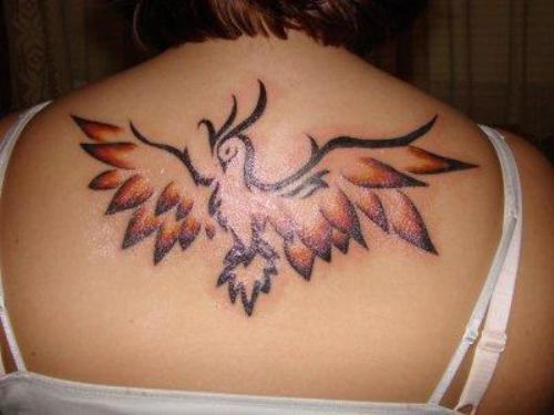 Tempting Phoenix Tattoo On Back