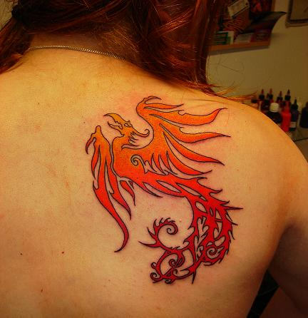 Phoenix Tattoo On Back