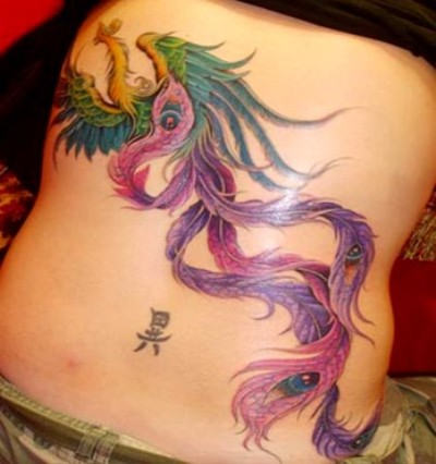 Beautiful Phoenix Tattoo On Back