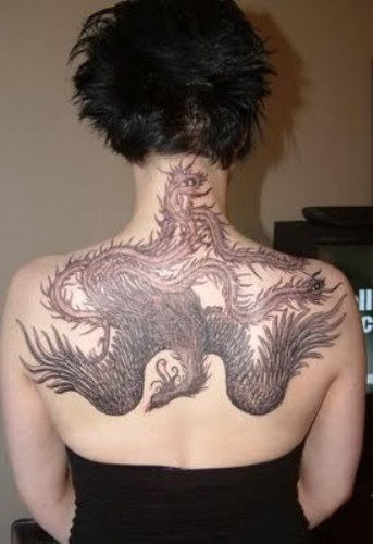 Phoenix Tattoo On Back