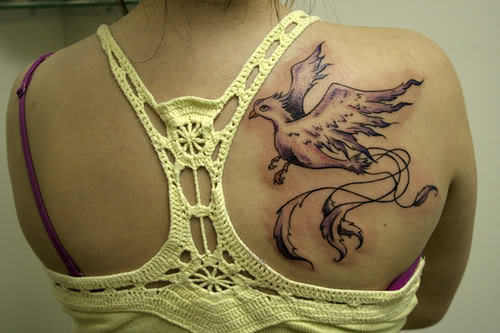 Tempting Phoenix Tattoo On Back