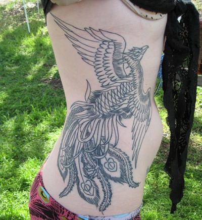 Phoenix Tattoo On Rib