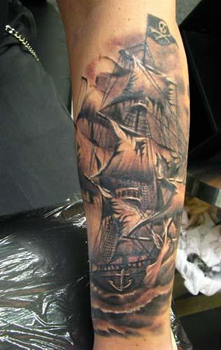 Lovely Ship Tattoo 