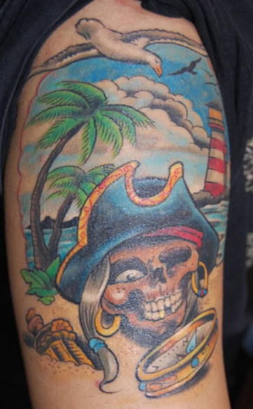 Pirate Sea View Tattoo
