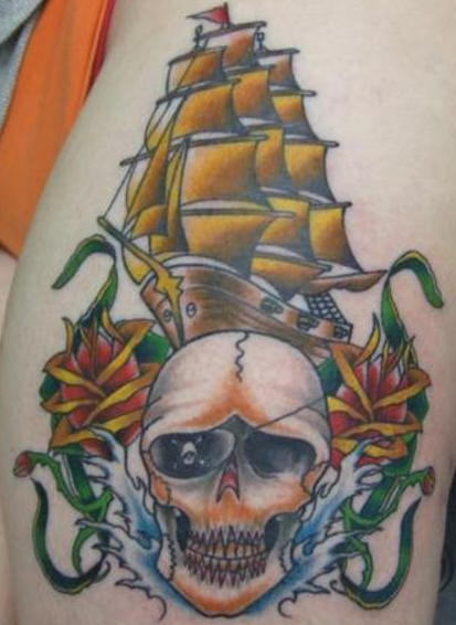 Colorful Pirate Tattoo