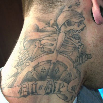 Pirate Tattoo On Neck