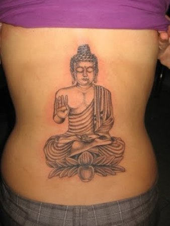 Mahatma Buddha Tattoo On Back