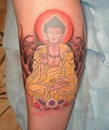 Mahatma Buddha Tattoo On Arm