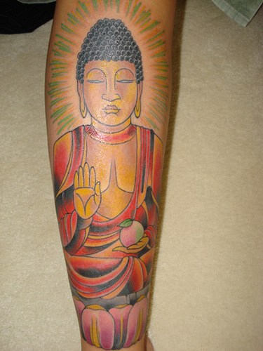 Colorful Buddhist Tattoo