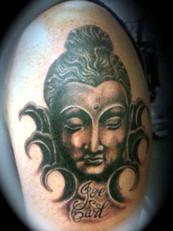 Buddhist Tattoo On Shoulder