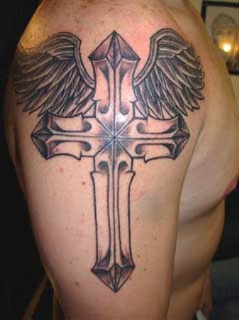 Cross Tattoo On Shoulder