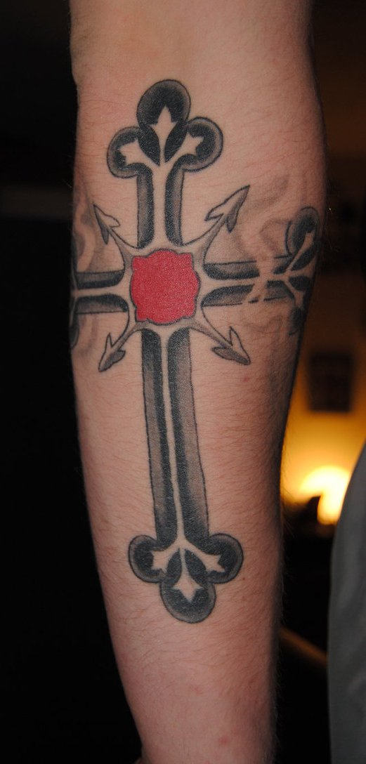 Cross Tattoo On Arm