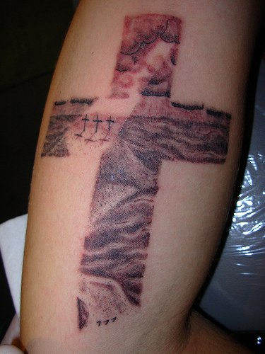 Cross Tattoo On Shoulder