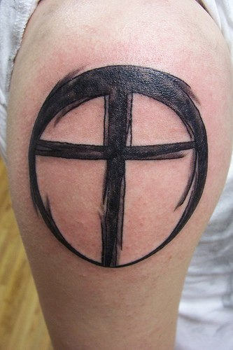 Cross Tattoo On Shoulder