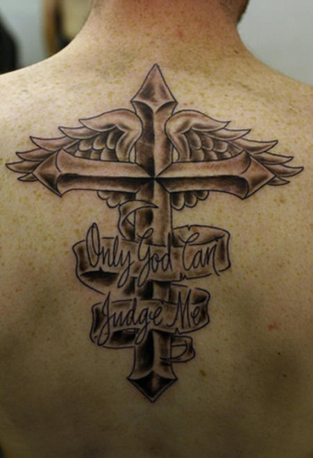 Cross Tattoo On Back