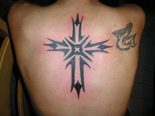 Cross Tattoo On Back