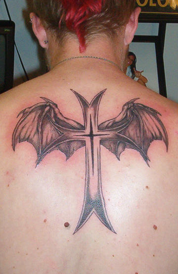 Cross Tattoo On Back