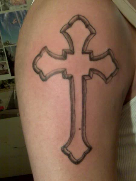 Cross Tattoo On Shoulder