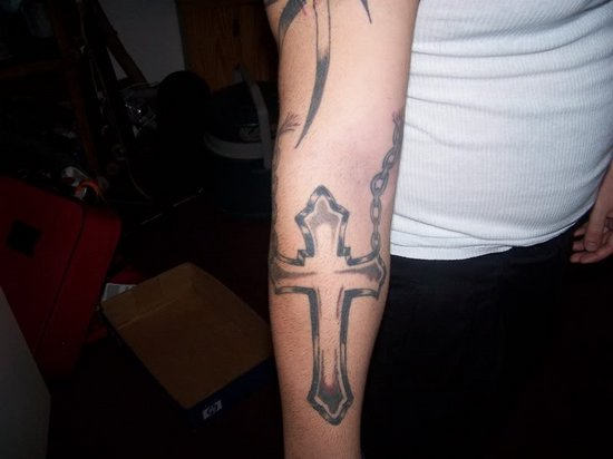 Cross Tattoo On Arm