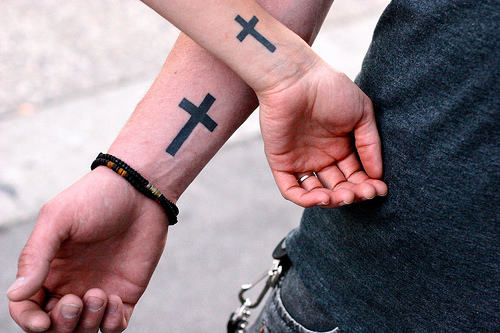 Cross Tattoo On Wrists