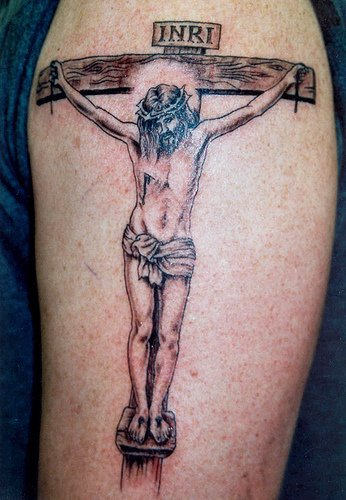 Jesus Tattoo On Shoulder