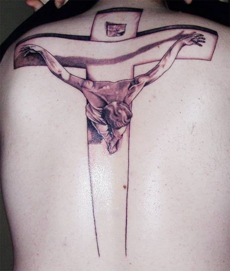 Jesus Christ Tattoo On Back