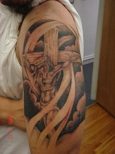 Jesus Tattoo On Shoulder