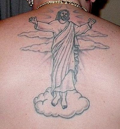 Superb Jesus Tattoo On Back