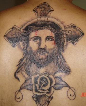 Nice Jesus Tattoo On Back