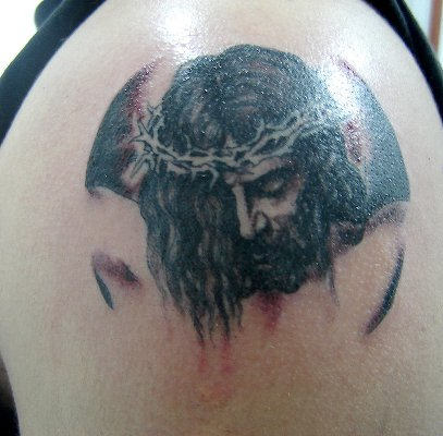 Jesus Tattoo On Shoulder