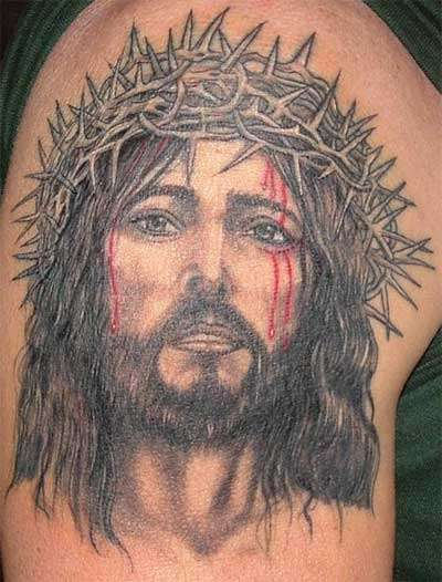 Tortured Jesus Christ On Shoulder